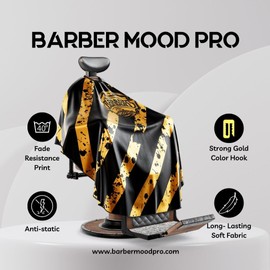 Professional Barber Cape - Hair Cutting Cape with Adjustable Neck Closure, Salon Quality Styling Cape for Hairdressers and Barbers - Barber Shop