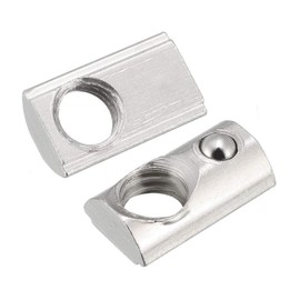 TA-VIGOR 12Pcs M6 Roll-in Spring T Nuts, Carbon Steel T-Slot Nuts for 2020 Series Aluminium Extrusion Profiles with 6mm Groove, Nickel-Plated Elastic Ball Nut