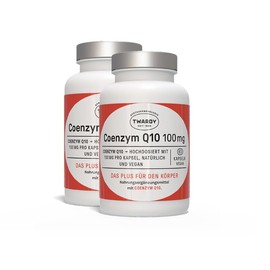 Astrid Twardy Coenzym Q10 – Mit 100 mg Coenzym pro Kapsel– hochdosiert, vegan, ohne Zusatzstoffe, glutenfrei und laktosefrei – 2x30 Kapseln
