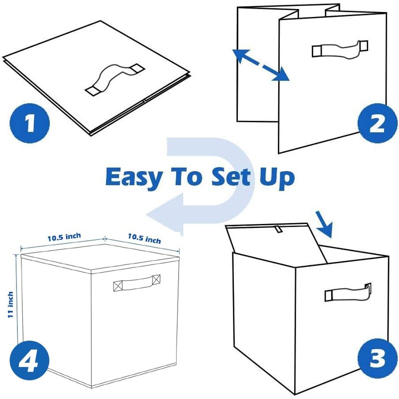PowerKing Storage Box, 2 Pieces Foldable Storage Cube, Storage Box,