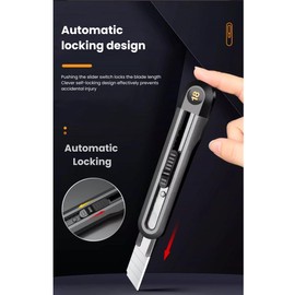 Deli Precision Utility Knife – Retractable Non-Stick Box Cutter DIY Crafts Gift Wrapping Cutter Sharp Blade, Safety Lock Multi-Purpose Box Opener for Home Office School Spring Crafts