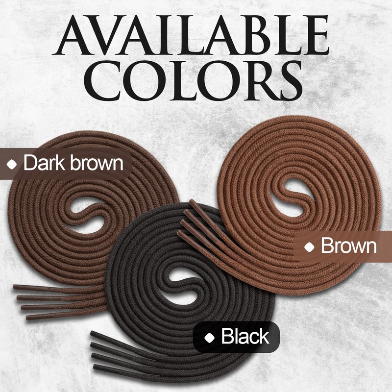 Miscly Waxed Thin Round Dress Shoelaces [1 Pair] 3/32″ Thin