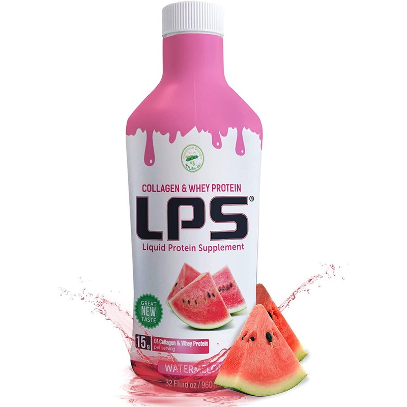 LPS Liquid Collagen & Whey Protein Supplement - Sugar-Free, Dye-Free,