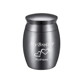 Black Keepsake Cremation Urns, Small Funeral Urns for Human Ashes with My Brother My Friend Engraved