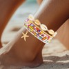 Zoestar Boho Layered Beaded Anklet Gold Starfish Ankle Bracelets Seashell