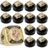 12 Pcs Baseball Championship Rings & Trophy Display Set