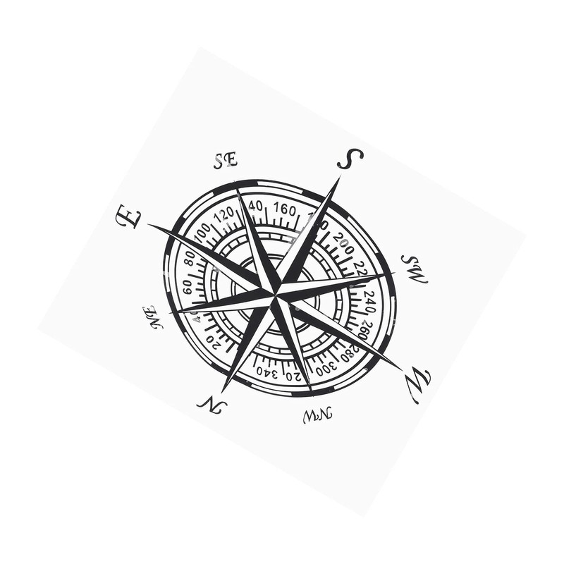 Car Compass Graphic Vinyl Sticker, Mountain Compass Sticker, Compass Sticker,