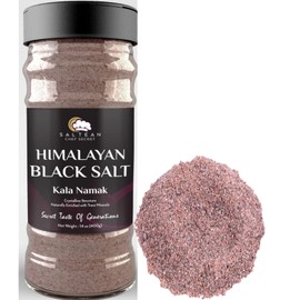 HIMALAYAN BLACK SALT FINE 400GRAM/DUAL FLIP/KALA NAMAK/SALTEAN CHEF SECRET/Perfect for Tofu, Indian Food Seasoning Spice Cooking, Salad,Chat,Vegan Friendly+84 Minerals