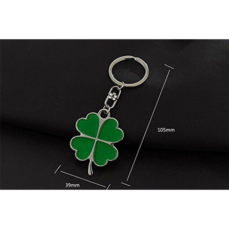 Bestdays Four-Leaf Clover Fortune Keychain Lucky Shamrock Sparkling Charm Keyring