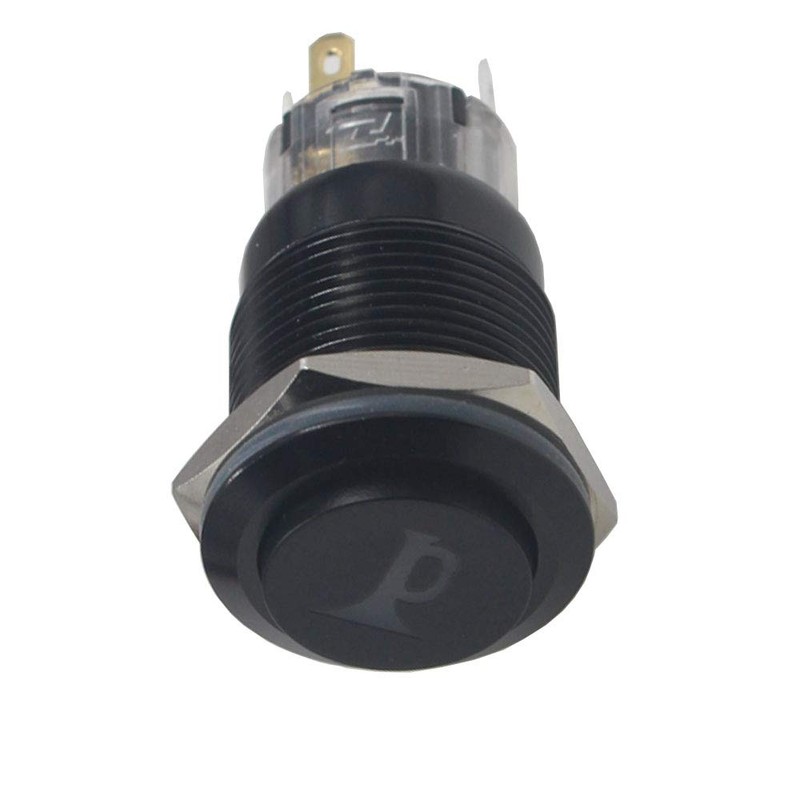 ESUPPORT Black Shell Metal 19mm 12V Car Automotive Red LED