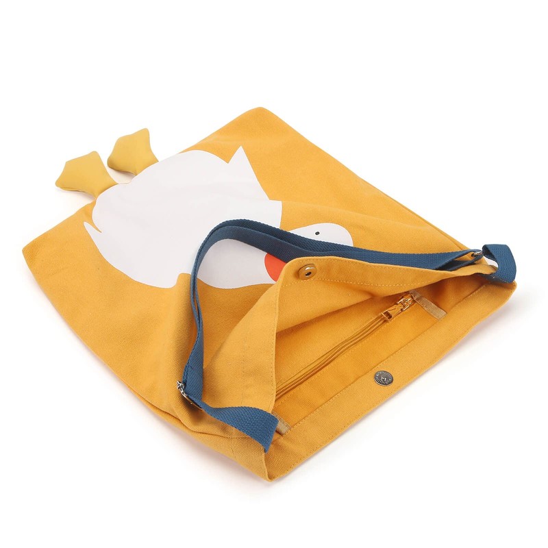 Phaoullzon Cute Canvas Tote Bag - Funny Duck & Goose