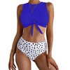 parte superior de bikini para mujer con nudo frontal y