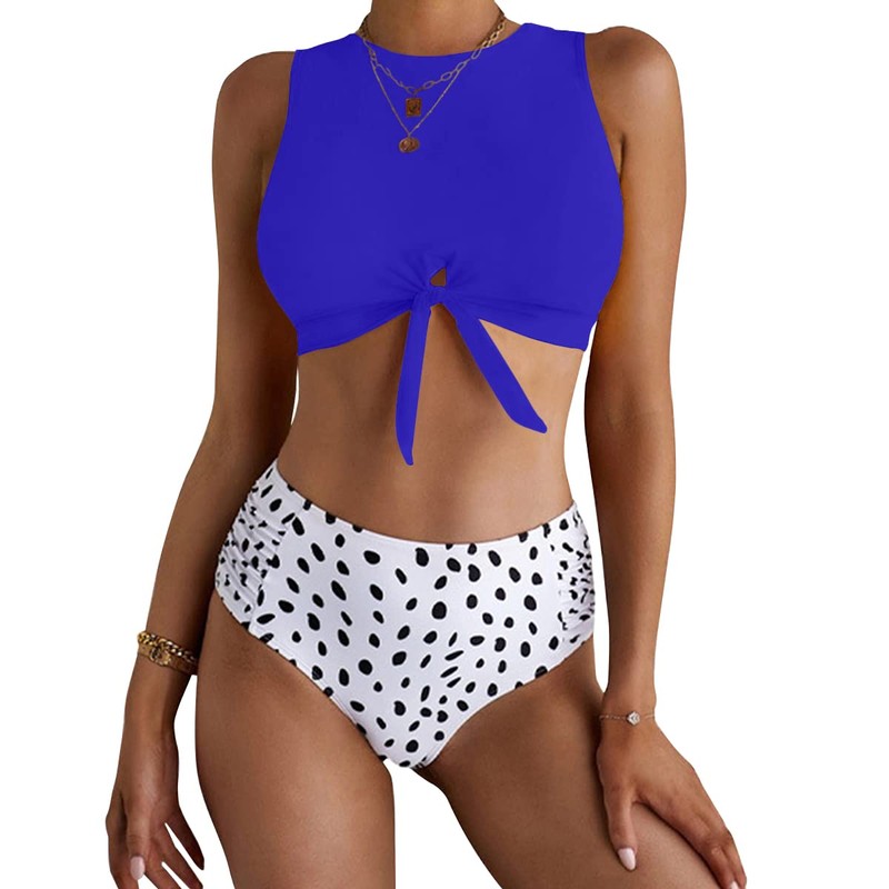 parte superior de bikini para mujer con nudo frontal y