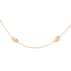 Tuscany Silver Rose Gold Plated Diamond Cut Ball and Trace 18-inch Chain of 46 cm