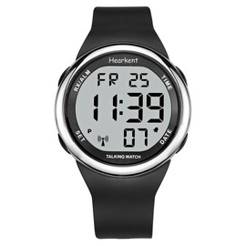 Hearkent Atomic Talking Watch, Sets Itself, for Visually impaired or Seniors Elderly, LCD Big Number Display, Easy-to-Read, Wearable, Christmas Gift - Color: PNP