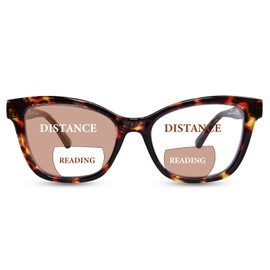 YUKANG Bifocal Reading Glasses Women Clear Top Cat Eye Blue Light Blocking Computer Readers with Anti Glare Womens Eyeglasses Tortoise 2.0
