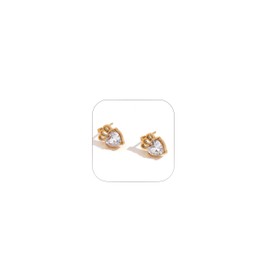 ALRNBY Gold Simulated Diamond Stud Earrings 18K Gold Plated Marquise Cut Crown Cubic Zirconia Earrings for Women Girls Stainless Steel for Sensitive Ears (Crown)