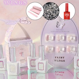 classic nail Mostive Glitter Gel Fairy Wings 6-piece set + top gel / 모스티브 글리터젤 페어리 윙즈 6종 세트+탑젤