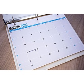SplightPrints 2022 Monthly Calendar Pad for Desk, Wall or Binder, January 2022 to December 2022, 11 x 8.5 Inches, Binder Calendar, Thick Perforated Card Stock Paper (12 Months)