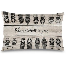 Likjad Funny Dog paw Funny Dog，Dog Lovers Gifts for Women，Dog paw 12x20 Throw Pillow Cover，Dog Pillows for Bed Decorative，Dog Gifts for Women，Dog Decorations Pillows for The Home Bedroom