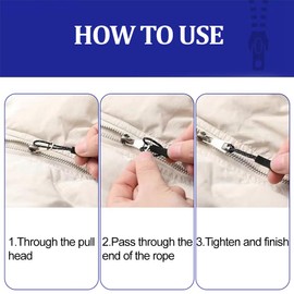 WOLMIK Zip Pendants, Pack of 12 Non-Slip Zipper Tag, Zip Pendant for Threading, Zip Extension, Zip Handle, for Backpack, Sportswear