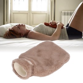 Botella de Agua Caliente, Botella de Agua Caliente de Felpa Suave Multifuncional para el Hogar (Marron oscuro)