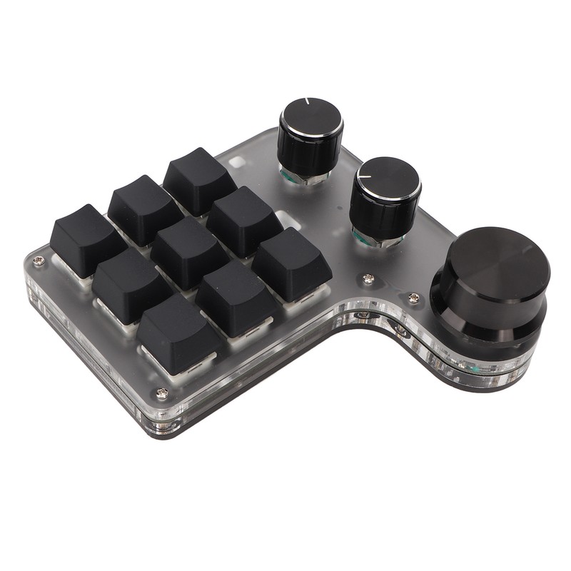 Programmable Macro Keyboard 9 Keys 3 Knobs USB Bluetooth Connection
