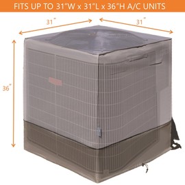 MODERN WAVE - Extra Thick Air Conditioner Cover for Outside Units - Durable Winter, Waterproof Full AC Cover (Oxford, 31"x31"x36")