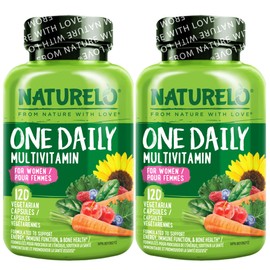 NATURELO NATURELO One Daily Multivitamin for Women - Energy Support - Whole Food Supplement to Nourish Hair, Skin, Nails - Non-GMO - No Soy - Gluten Free - 120 Capsules (Pack of 2) - 8 Month Supply
