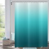 Hnmdmyi Aqua Ocean Abstract Teal Blue Ombre Modern Bath Curtain