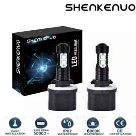 SHENKENUO 880 890 893 White LED Bulbs Headlight High/Low Beam For Artic Cat 250 300 500