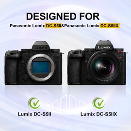 Rieibi Silicone Case for Panasonic Lumix DC-S5II /Panasonic Lumix DC-S5IIX Camera Case with 2PCS Screen Protector,Lightweight Camera Case for Panasonic Lumix S5 II X/Panasonic Lumix S5 II Case