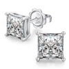 Stud Earrings for Women Square Diamond Earrings Men Sterling Silver