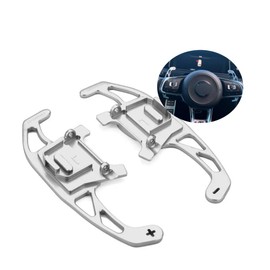ontto Steering Wheel Shift Paddle Extension Gear Paddle Fits VW Golf 7 GTI R GTD GTE MK7 Polo GTI Scirocco Tiguan Rline Passat T-ROC Metal Shift Paddle Shifter Extension Interior Decoration Silver