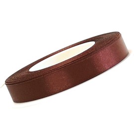 s.dekoda Satin Ribbon 25 m x 10 mm Brown Decorative Ribbon Satin