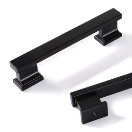 Cotykiley 6 Pack 3.75 Inch(96mm) Kitchen Cabinet Pulls Matte Black Cabinet Handles Kitchen Cabinet Hardware Cupboard Drawer Pulls Dresser Handles