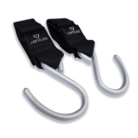 Venture Buggy Clips, Brushed Aluminium Hook, Award-Winning British Nursery Brand, pram Clips for Bags Secured to Your Stroller, pram or Pushchair - Pram Hooks - 2-Pack