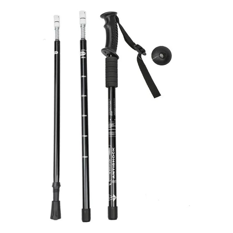 2 Pcs Bastones Senderismo Plegables Trail Running Y Trekking Negro