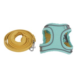 Cat Vest Harnesses and Leash Color Blocked Reflective Adjustable Escape Proof Kitten Vest Harnesses for Walking Outdoor Yellow Green XL
