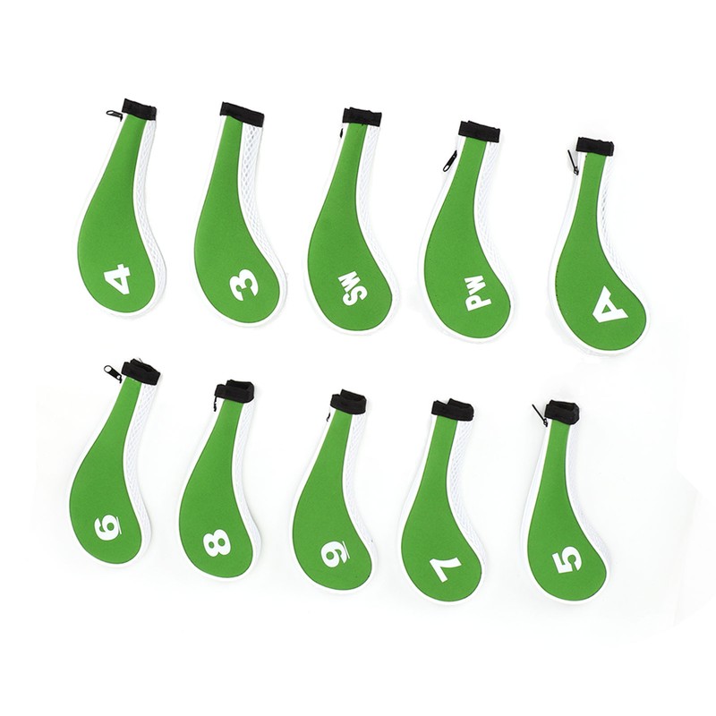10 Pcs Golf Iron Head Cover Set with Zipper Golf