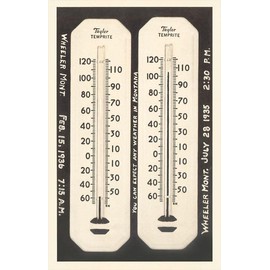 High and Low Thermometers - Vintage Image
