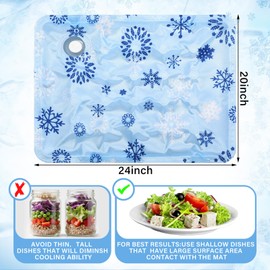 LemonRoad 2 Pack Reusable Freezable Ice Mat Sheets for Coolers Ice Mat Chill for Food Trays Cooling Charcuterie Cooler Blanket Freezer for Cheese Deli Meat Veggie Plates Picnics Party (20 x 24 Inches)