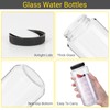 Keketin 16 oz Glass Bottles with Airtight Black Lids,Set of