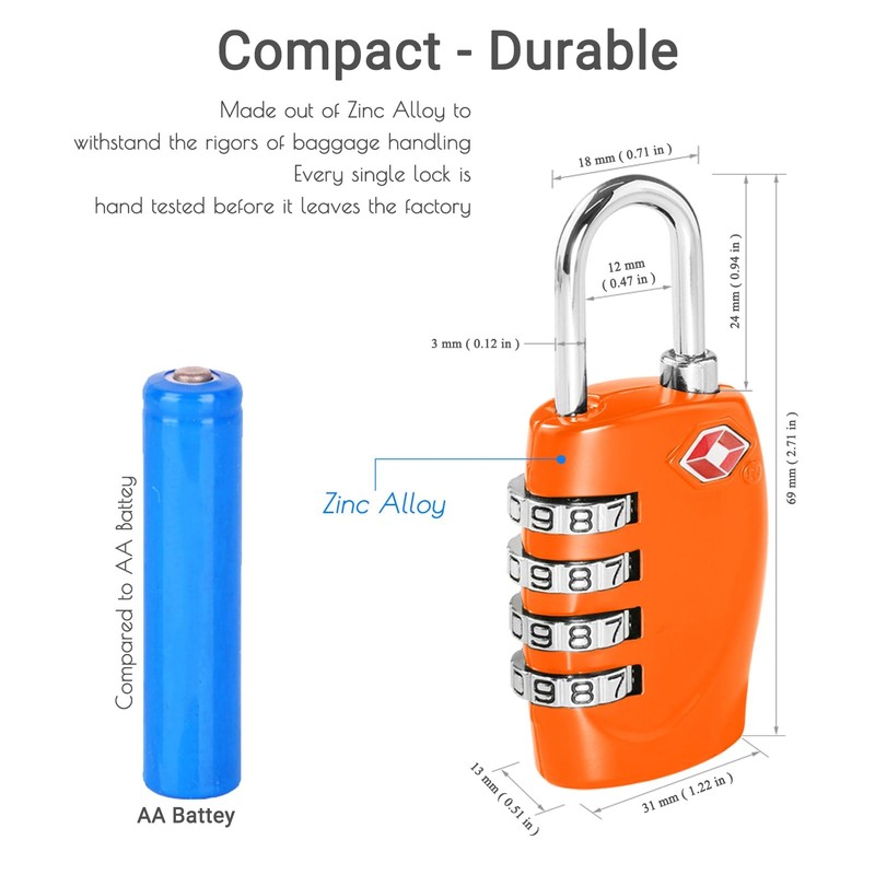 CFMOUR TSA Suitcase Locks - 1, 2, 3, 4, 5,