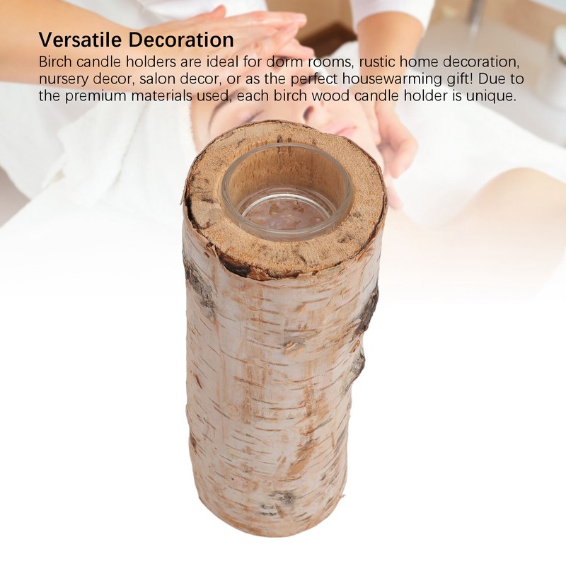Birch Candle Holder Nordic Tealight Stand Wooden Table Decoration for