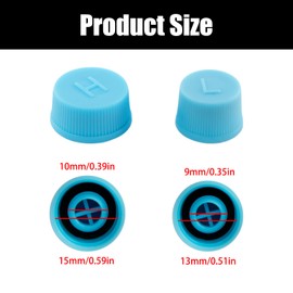 6 Pcs Air Conditioning Valve Caps for Car, Leakproof High and Low Pressure R134a Charging Port Caps, Vehicle Air AC System Conditioning Service Accessories