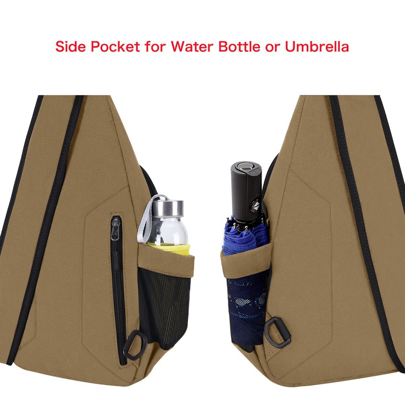 MOSISO Sling Backpack,Canvas Crossbody Hiking Daypack Bag with Anti-theft Pocket,