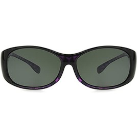 Dioptics / Solar Shield Polarized Oval Fits Over Sunglasses AZT- FO-029, Glossy Black frame, Smoke lenses Large, FO-029 BLK