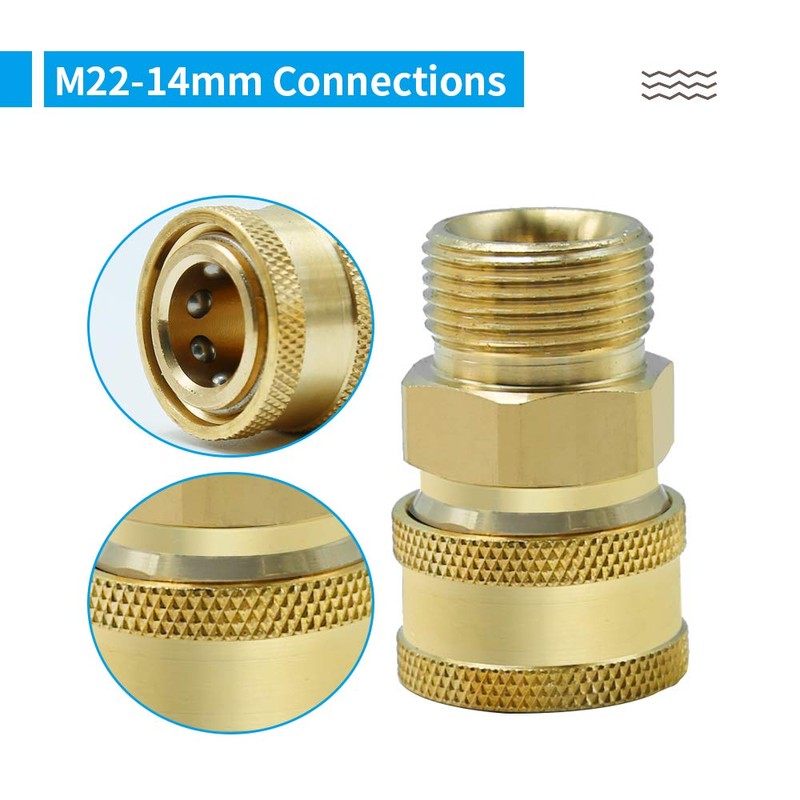 Anxingo Pressure Washer Adapter Set, 3/8" Quick Connect Kit, M22