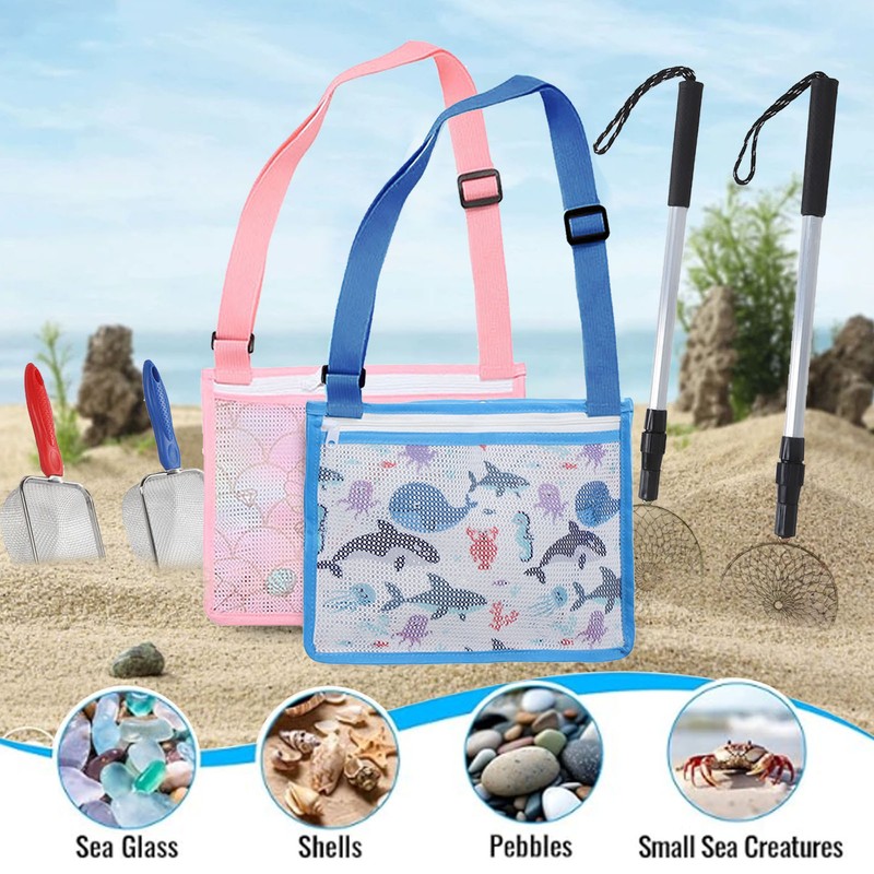 6pcs Shelling Tools for Beach Include Sand Sifter with Extra